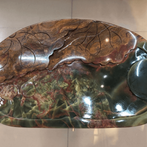 玉石工藝-翠綠玉茶盤